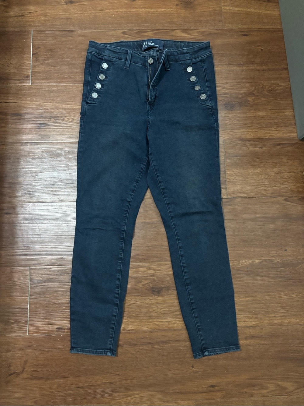 GAP Navy Skinny Jeans with Side Button Detail